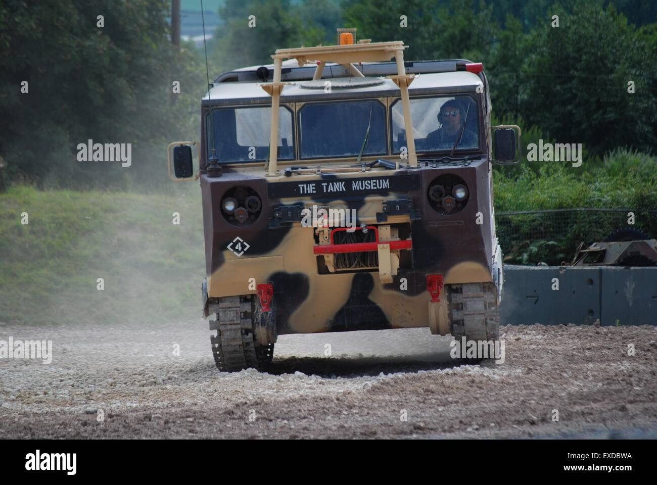Bovington Tank Museum, Dorset, UK. Modern army personnel transporter on active display at the First World War centenary event, 2014 Stock Photo
