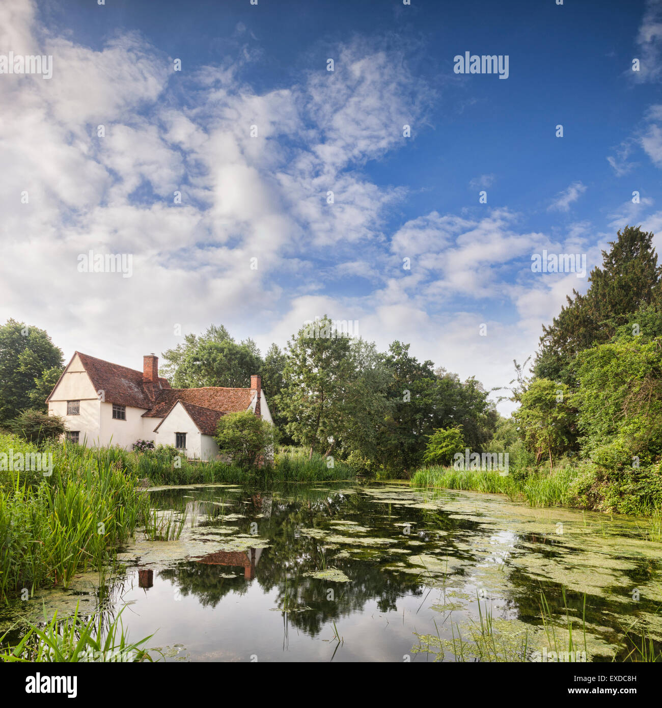 Willy Lott's House, Flatford Mill, Dedham Vale, Suffolk, England, in Constable Country. Stock Photo