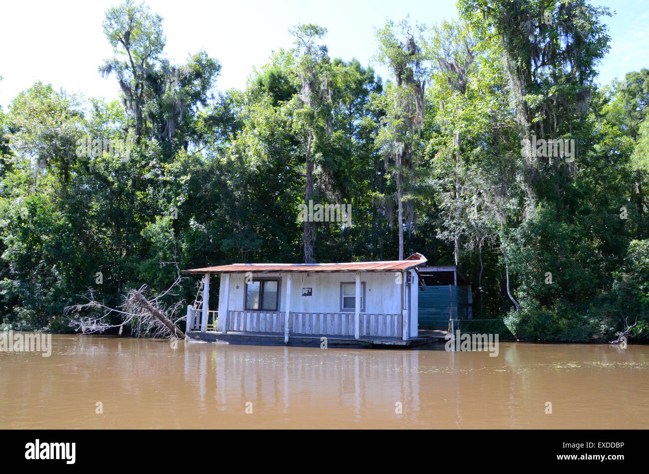 floating house swamp louisiana pearl river bayou new orleans Stock
