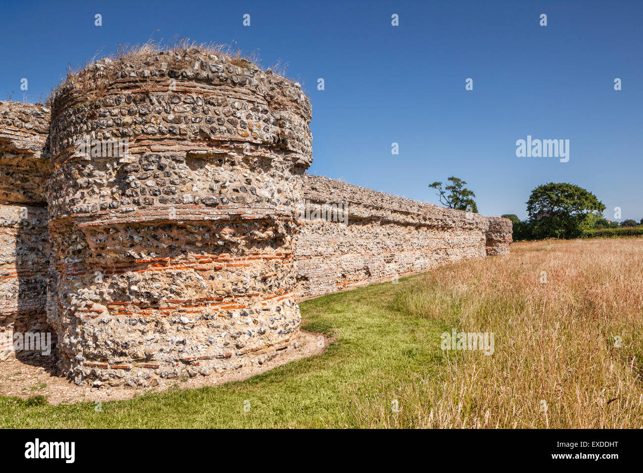 Burgh Castle Roman Fort near Great Yarmouth, Norfolk, England Stock Photo
