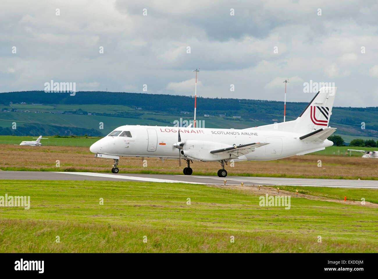 Loganair Scottish Airlines Twinn engined Propellor Aircraft G-GNTB.  SCO 9940. Stock Photo