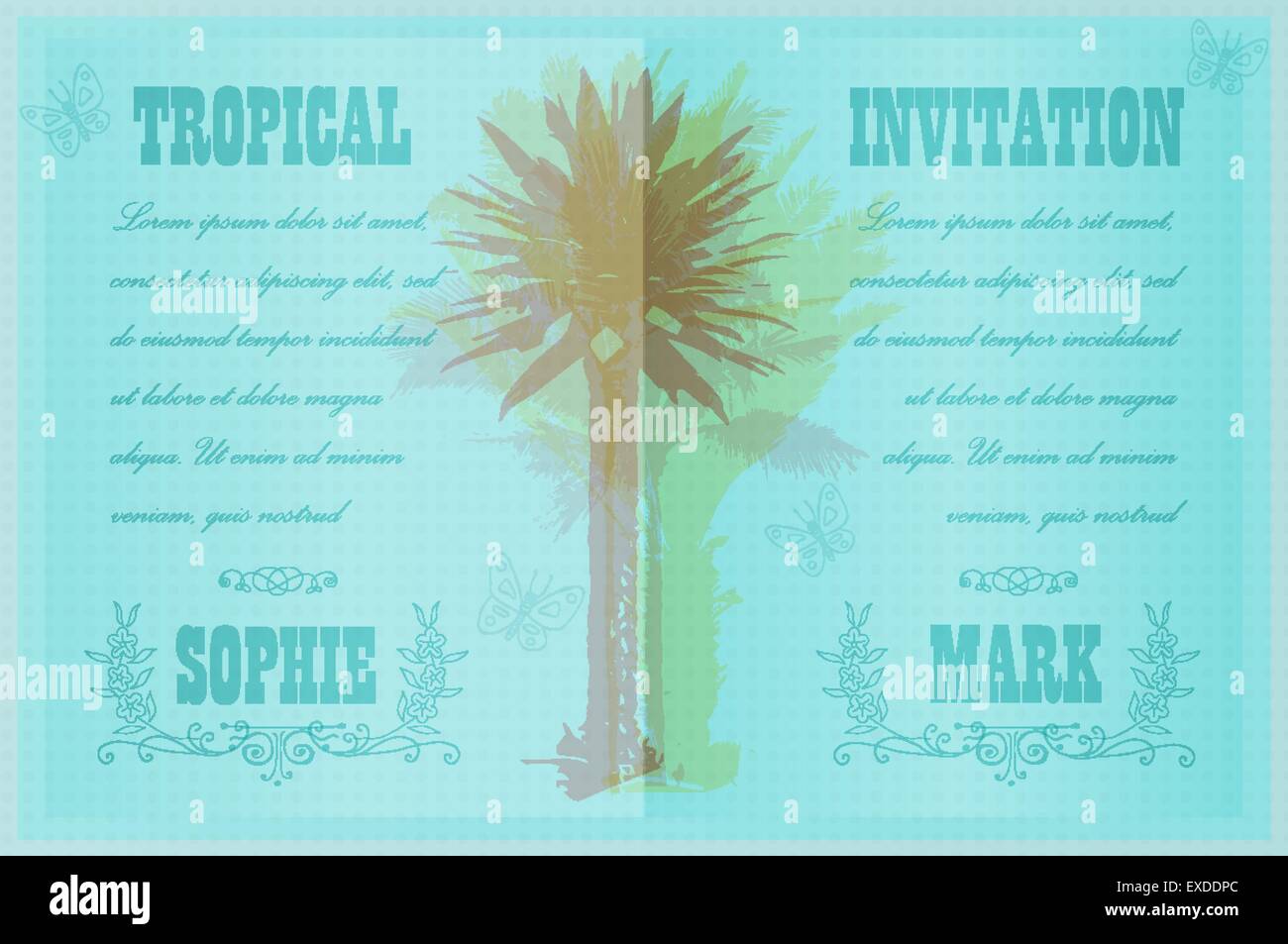 Template with palm trees Stock Vector Image &amp; Art - Alamy