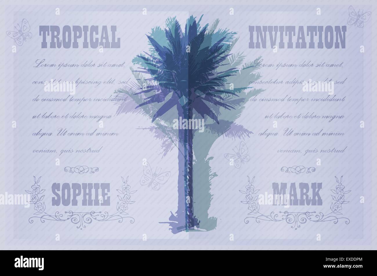 Template with palm trees Stock Vector Image &amp; Art - Alamy