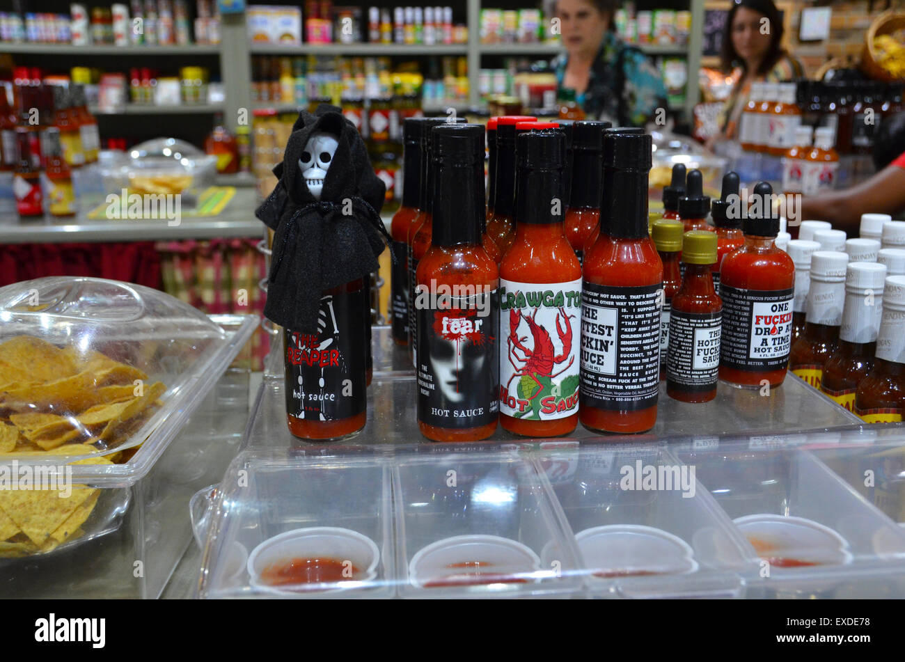 hot sauces shop Stock Photo Alamy