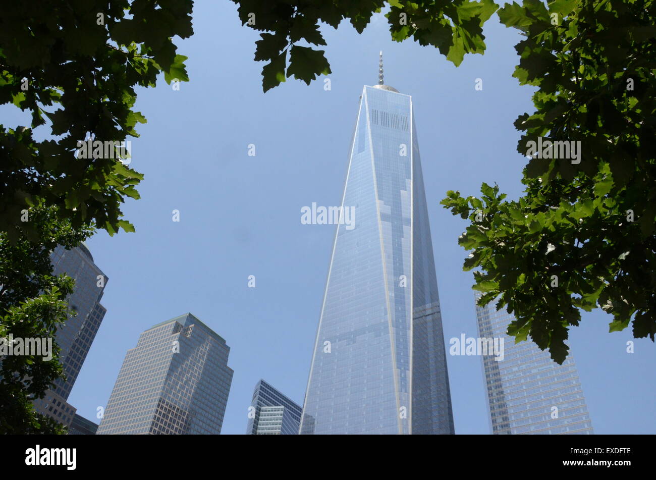 One World Trade Center manhattan usa sunny day Stock Photo