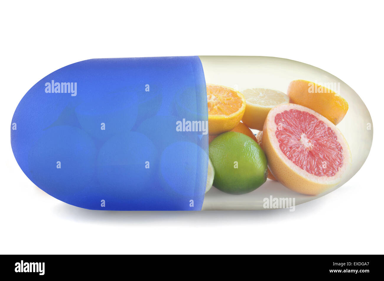 Vitamin C pill Stock Photo