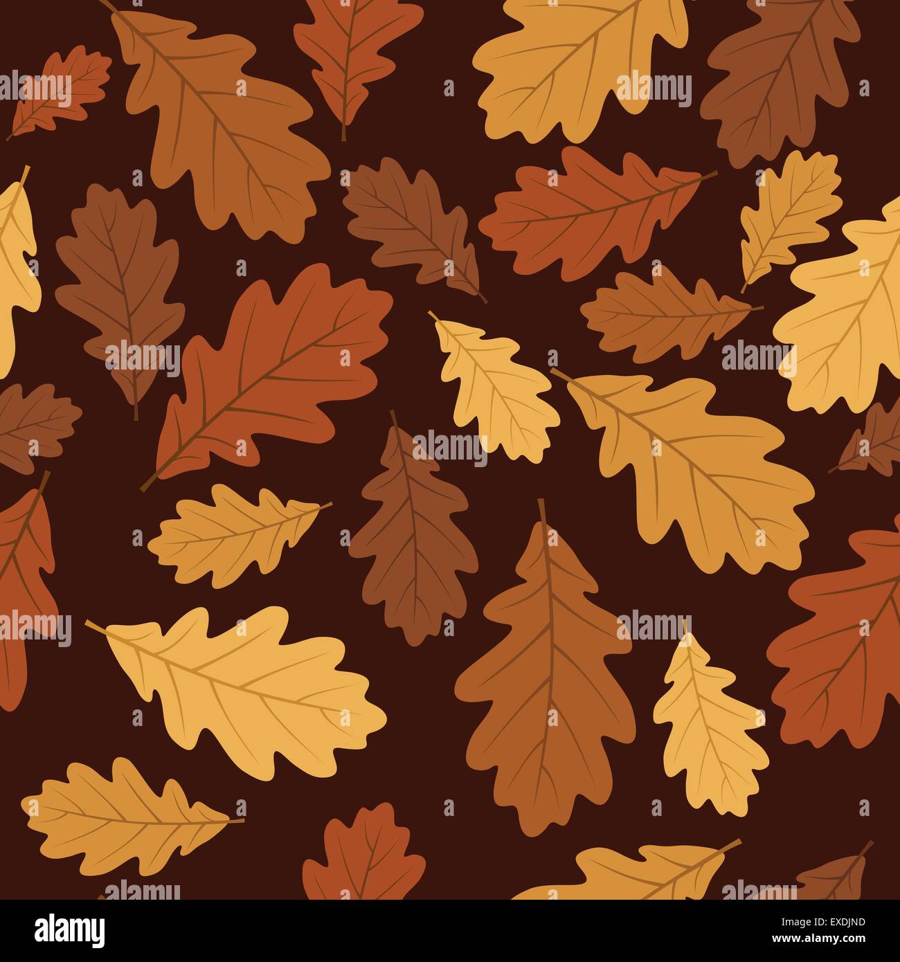 Seamless pattern with autumn oak leaves. Vector Stock Vector Image ...