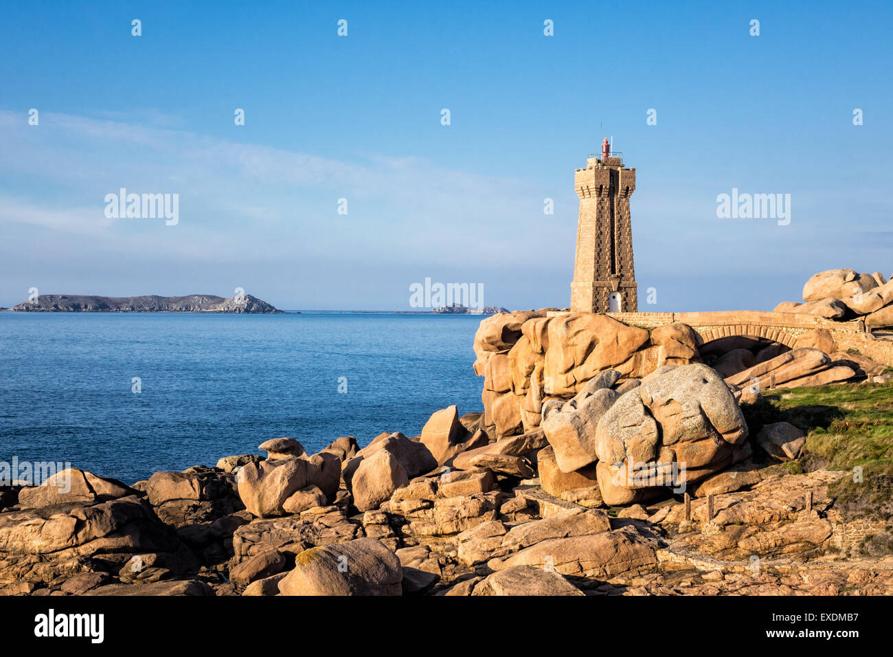 Atlantic ocean coast in Brittany near Ploumanach (France Stock Photo ...