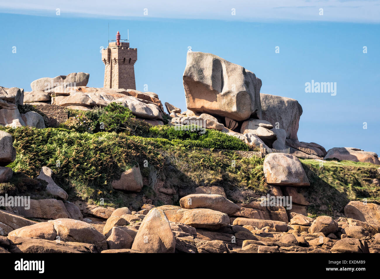 Atlantic ocean coast in Brittany near Ploumanach (France Stock Photo ...