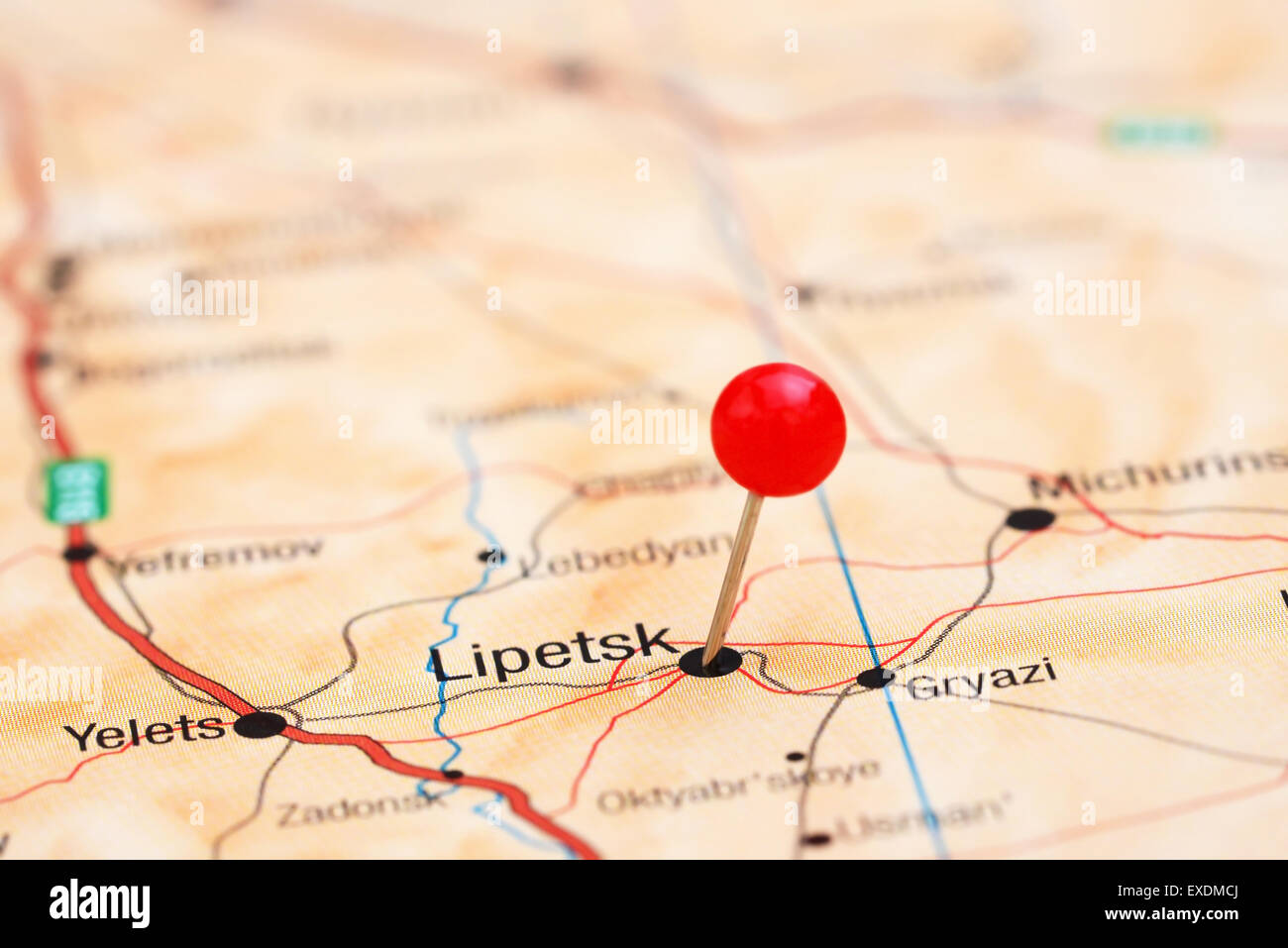 Lipetsk pinned on a map of europe Stock Photo - Alamy