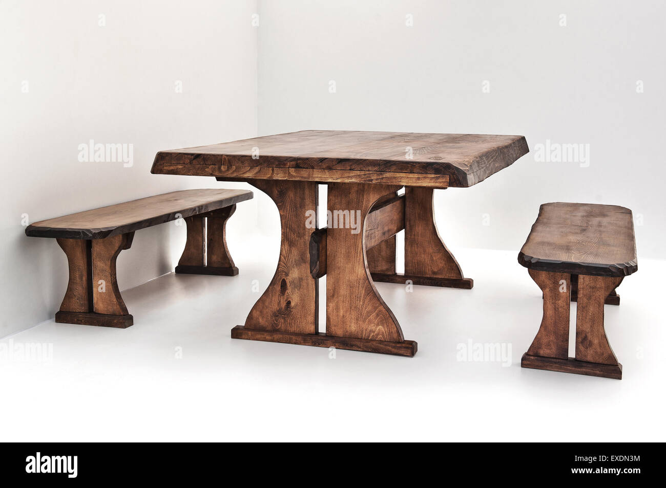 Hand made wooden furniture, isolated on white Stock Photo Alamy