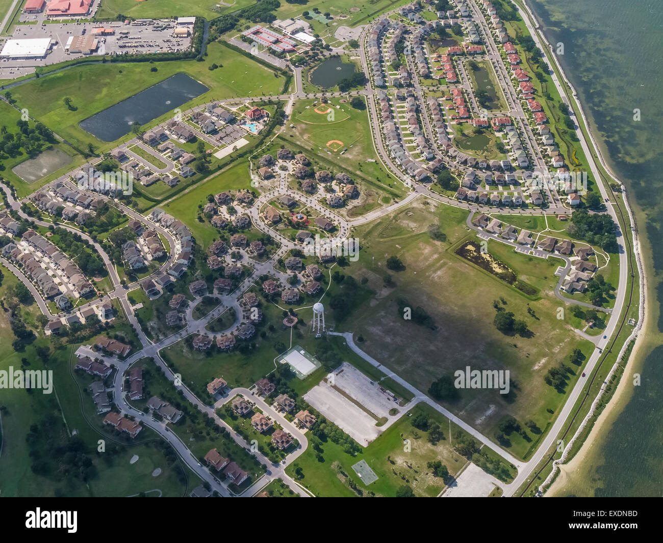 Aerials of houses in suburban Tampa Florida Stock Photo