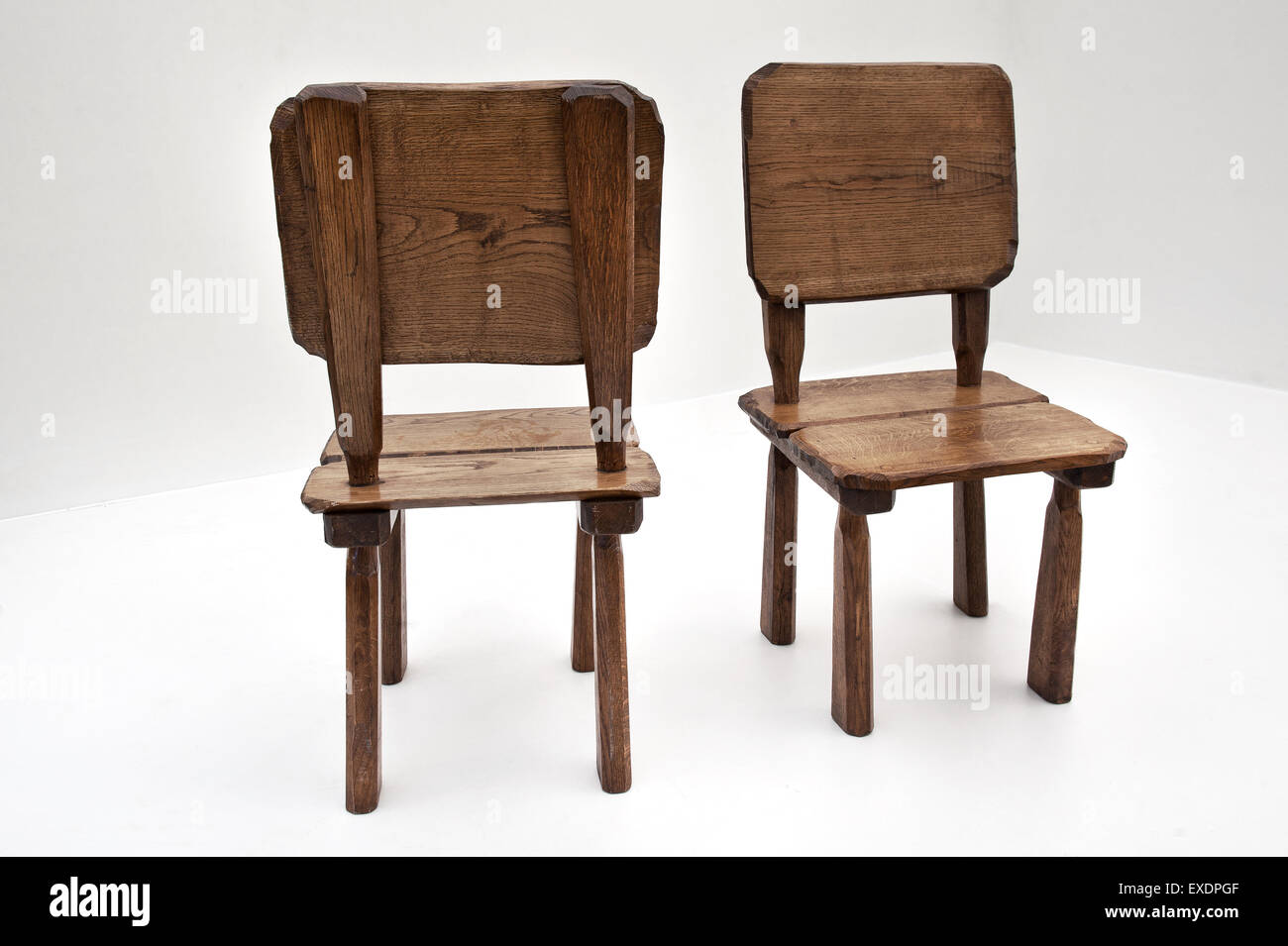Hand made wooden furniture, isolated on white Stock Photo Alamy
