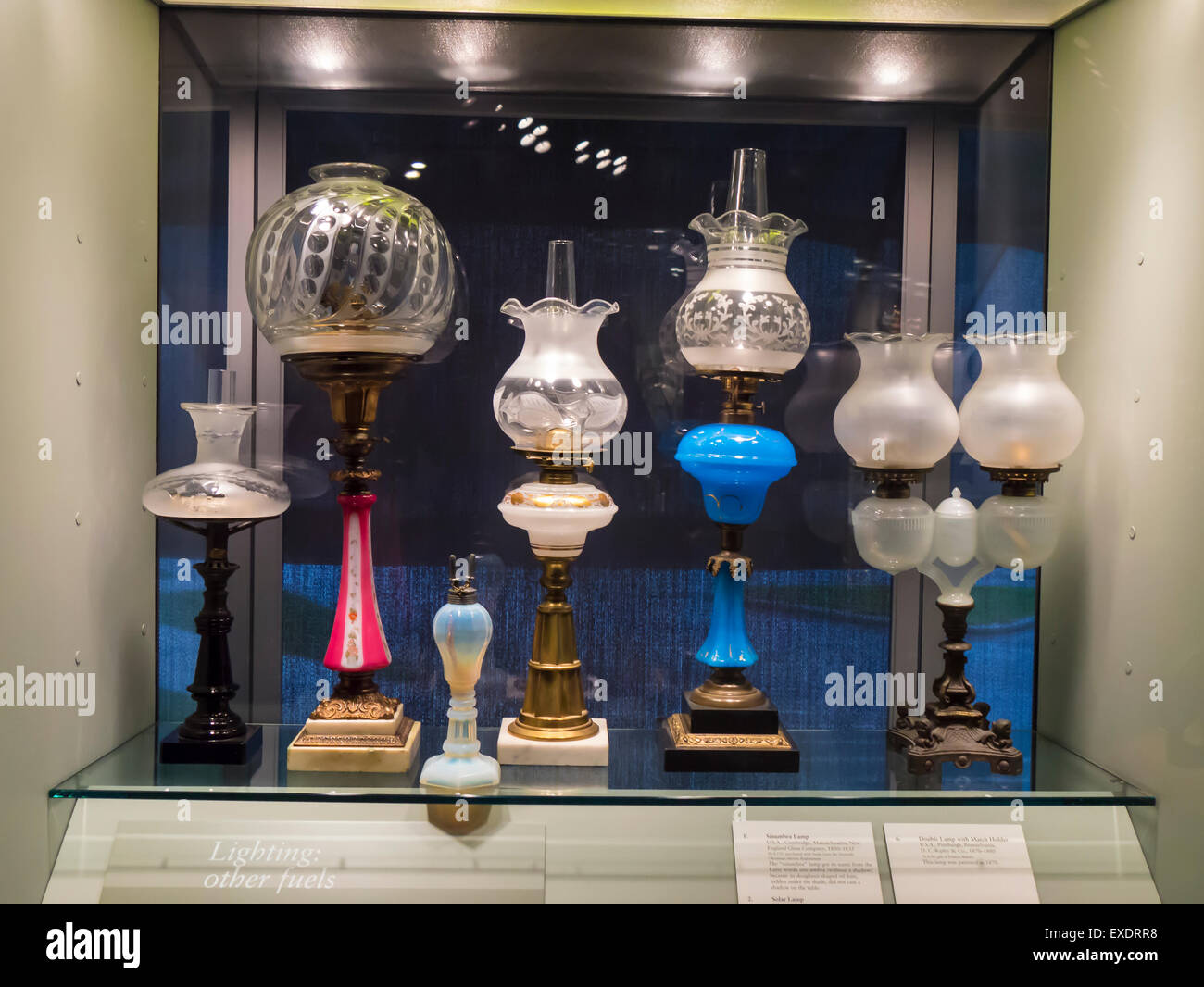 Glass display exhibit in the The Corning Museum of Glass in Corning in the Finger Lakes Region of New York Stock Photo