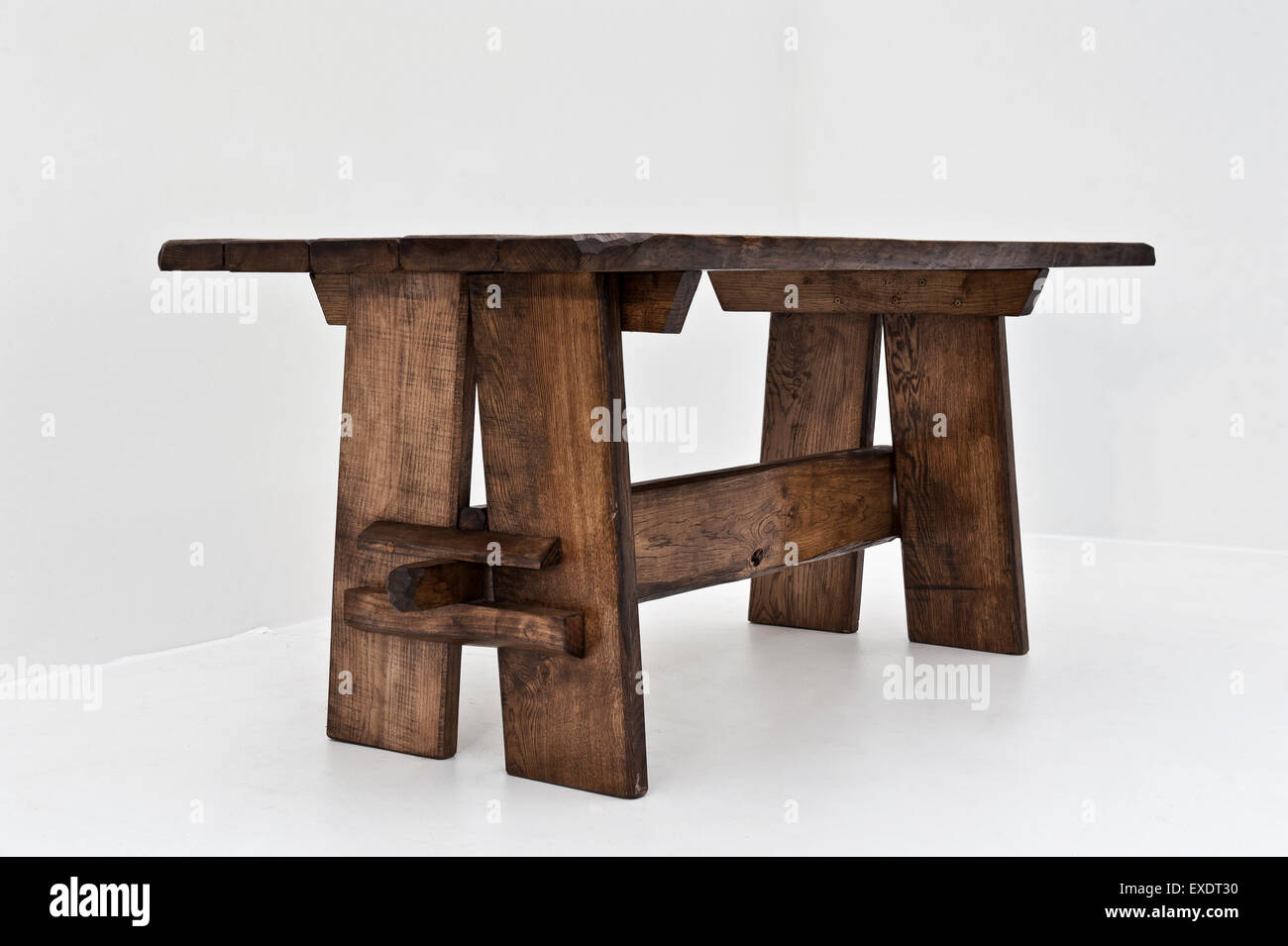 Hand made wooden furniture, isolated on white Stock Photo Alamy