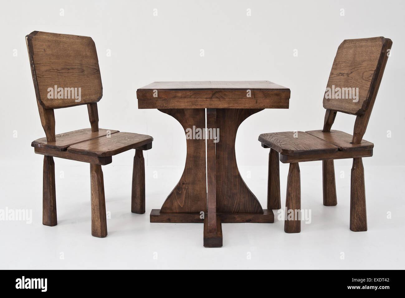 Hand made wooden furniture, isolated on white Stock Photo Alamy