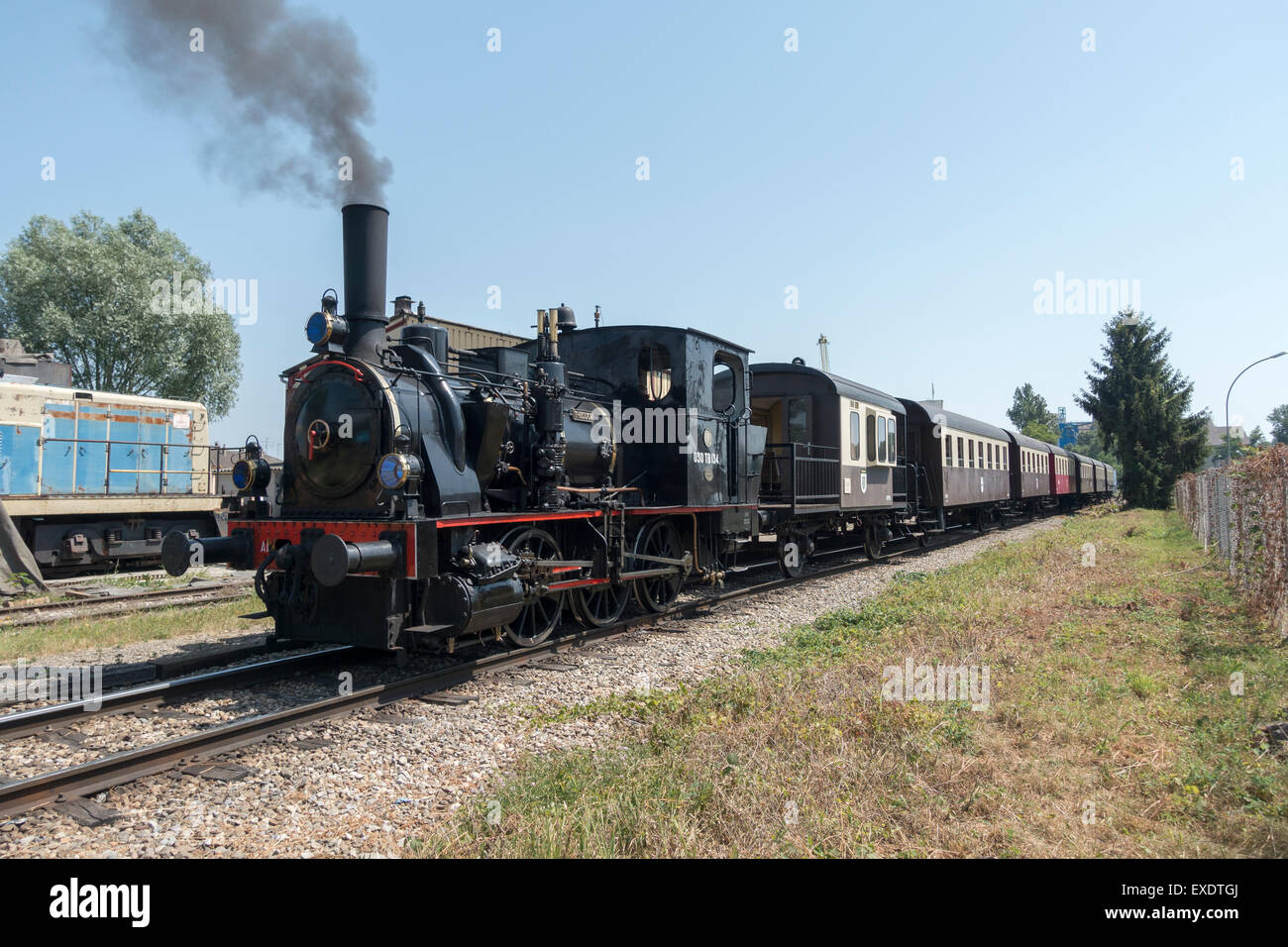 Steam Locomotive 'Theodor' - Chemin de Fer Touristique du Rhin, Alsace, France -1 Stock Photo