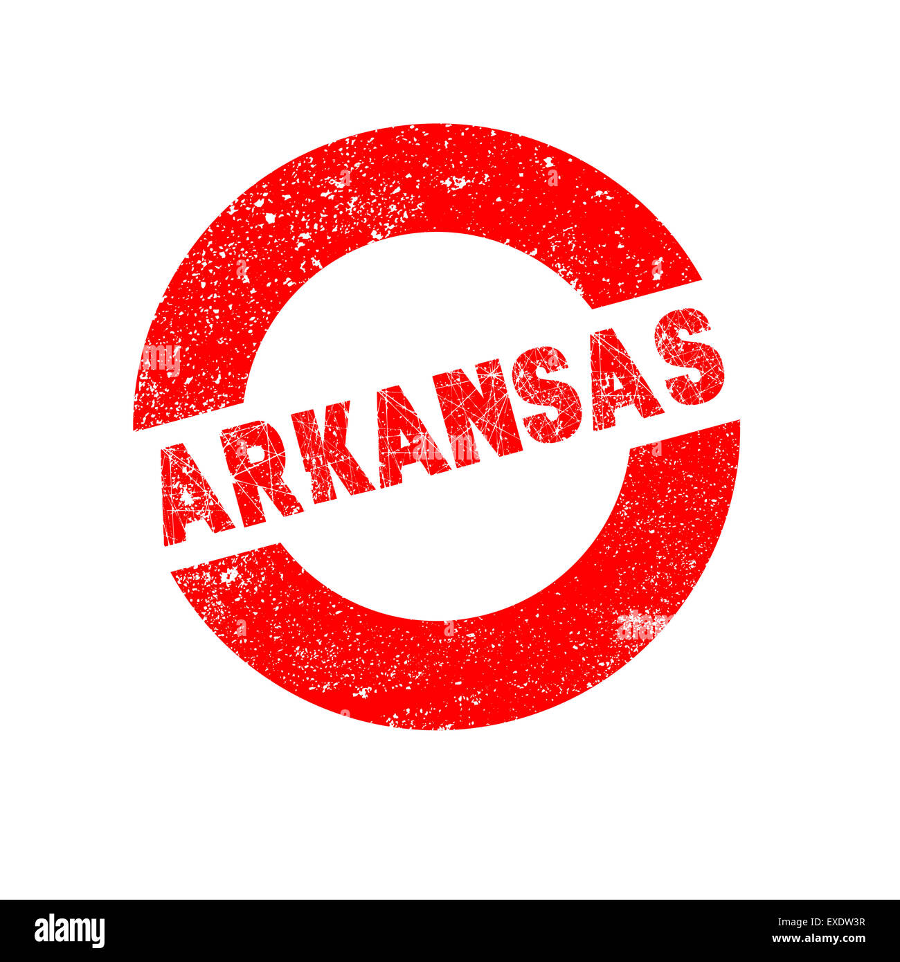 A rubber ink stamp with the text Arkansas Stock Photo Alamy