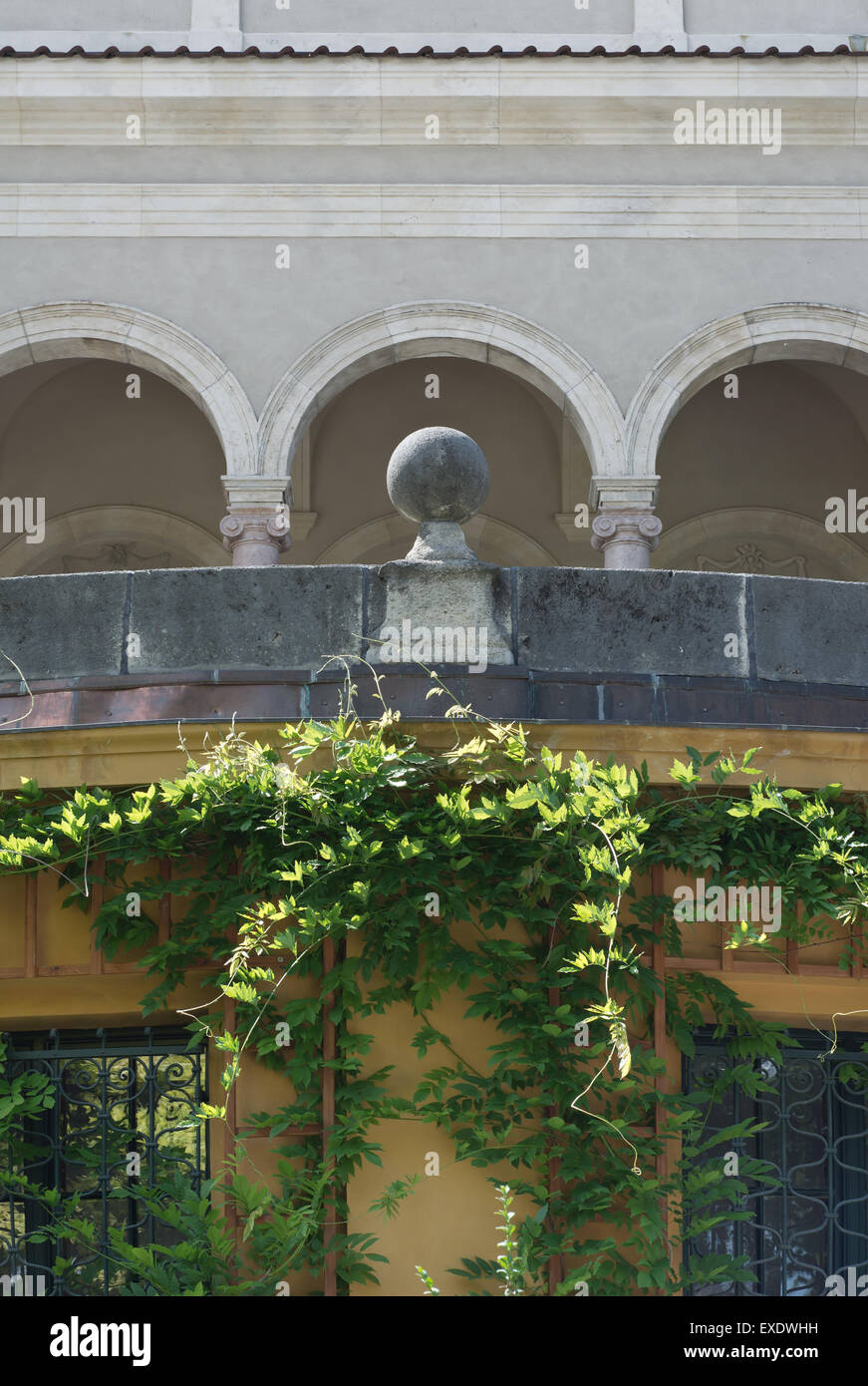 Classical Architecture with Climbing Vines of Ivy  in Germany Stock Photo