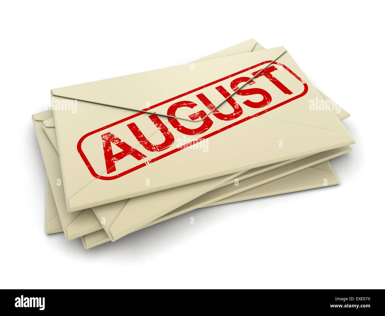 august letters  (clipping path included) Stock Photo