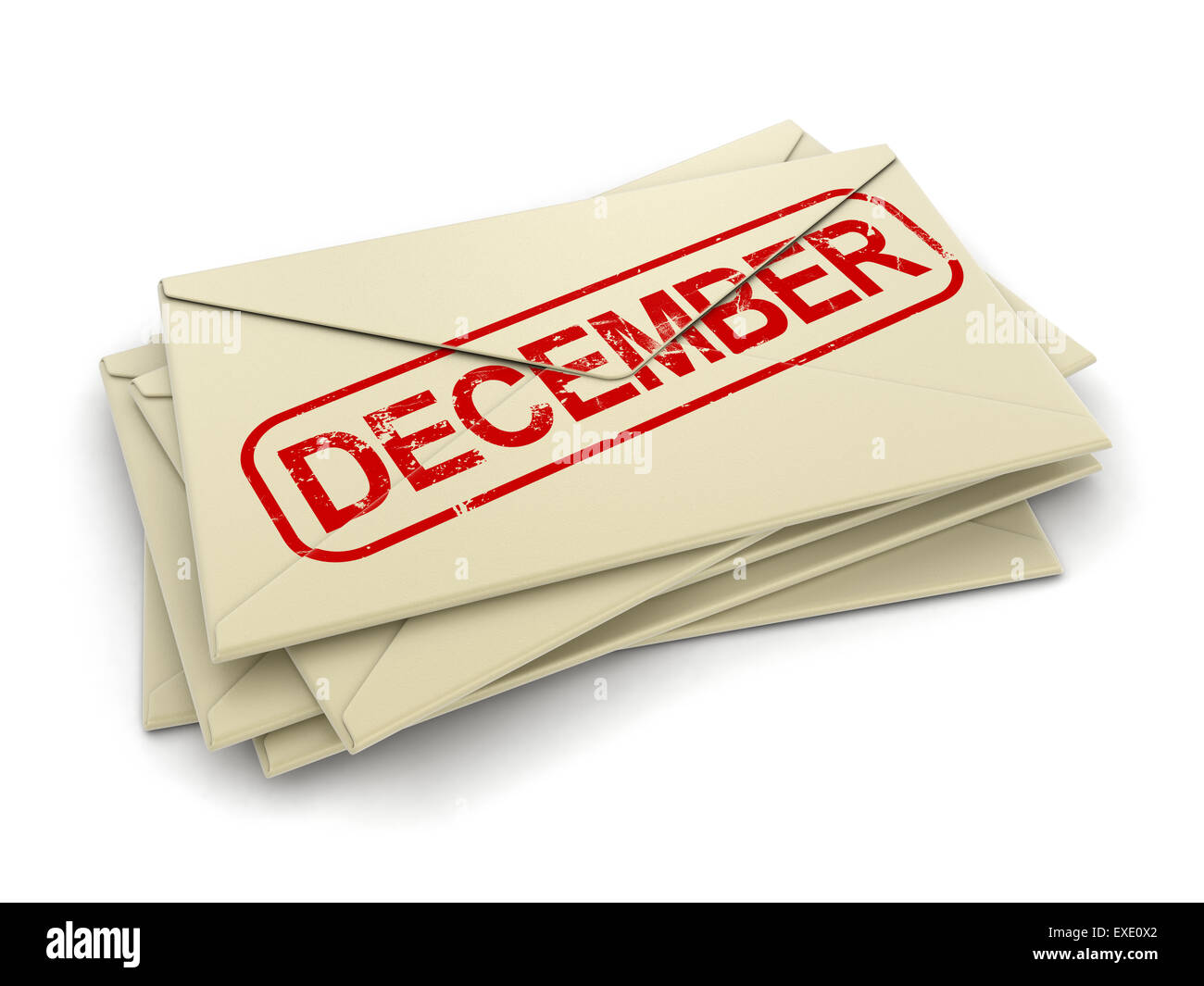 december letters  (clipping path included) Stock Photo