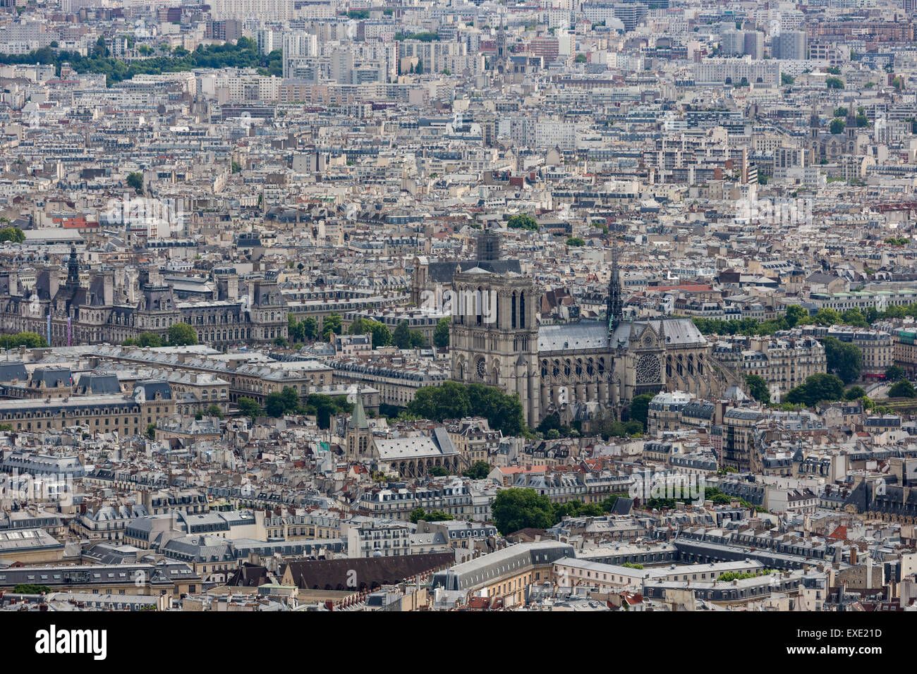 Panoramic view of Paris from Montparnasse Tower