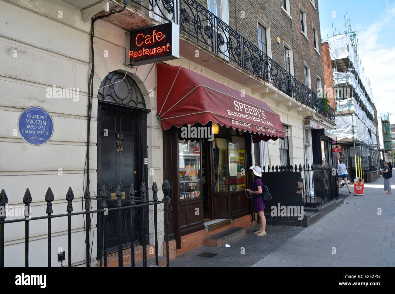 Speedy's Sandwich Bar and Cafe in Camden which recently featured in the BBC series Sherlock. Stock Photo
