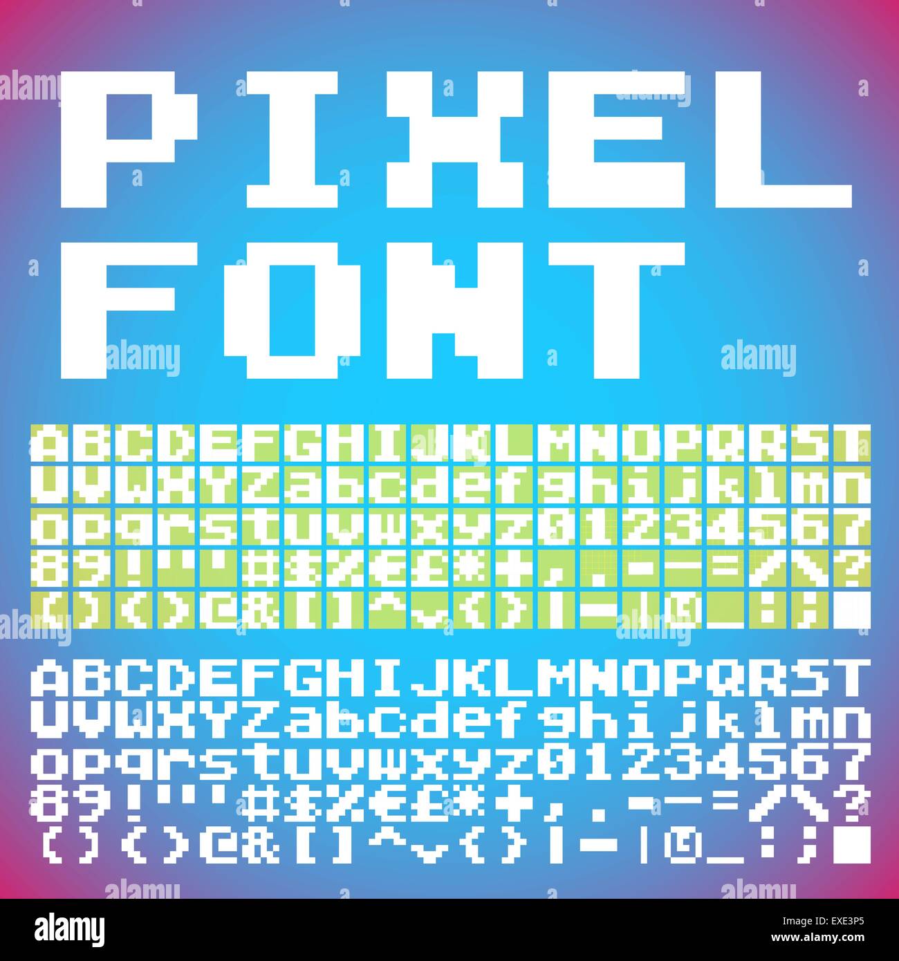 Pixel font Stock Vector