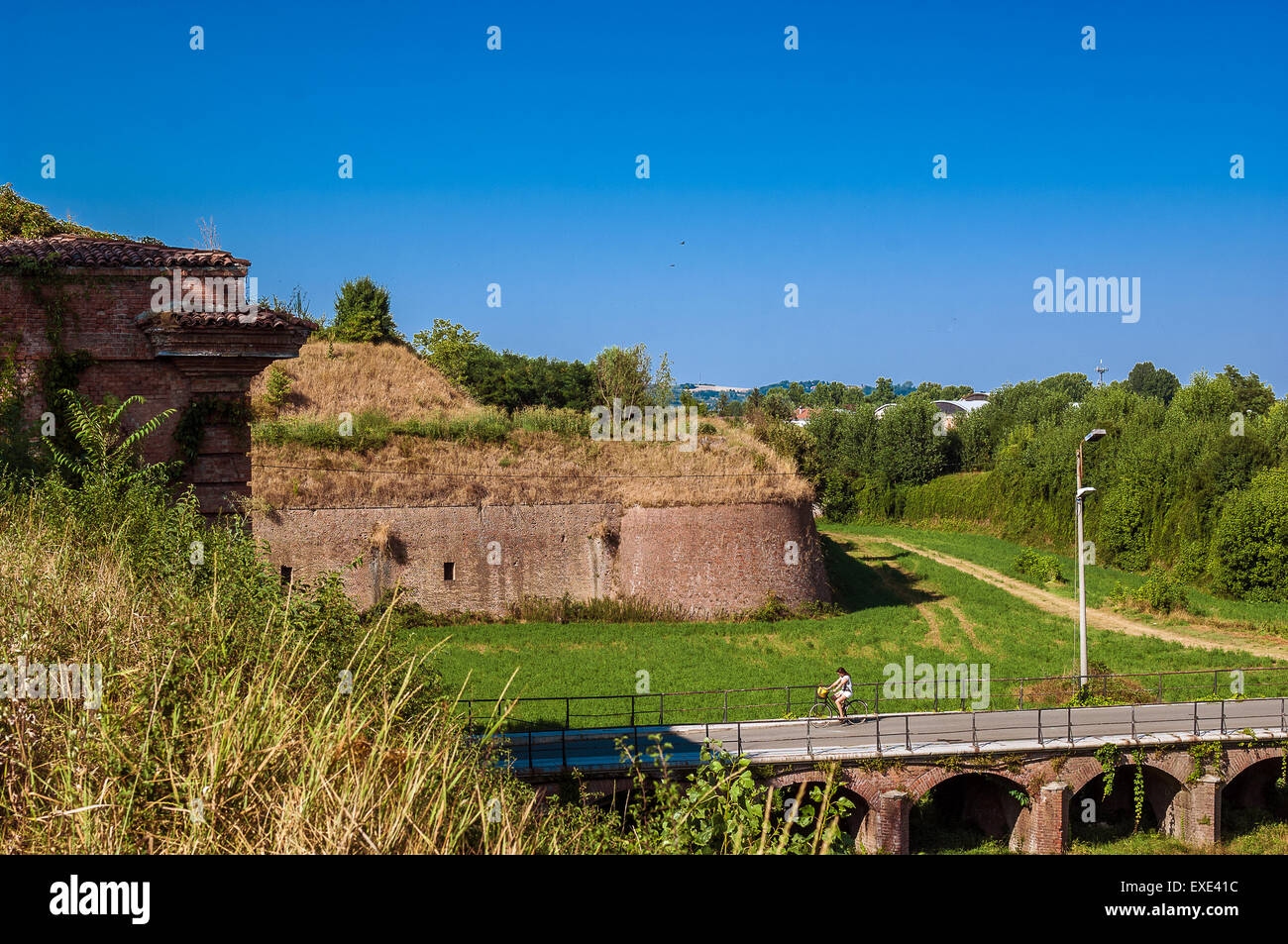 Italy Piedmont Monferrato Alessandria, World Heritage, the Citadel -the bastions Stock Photo