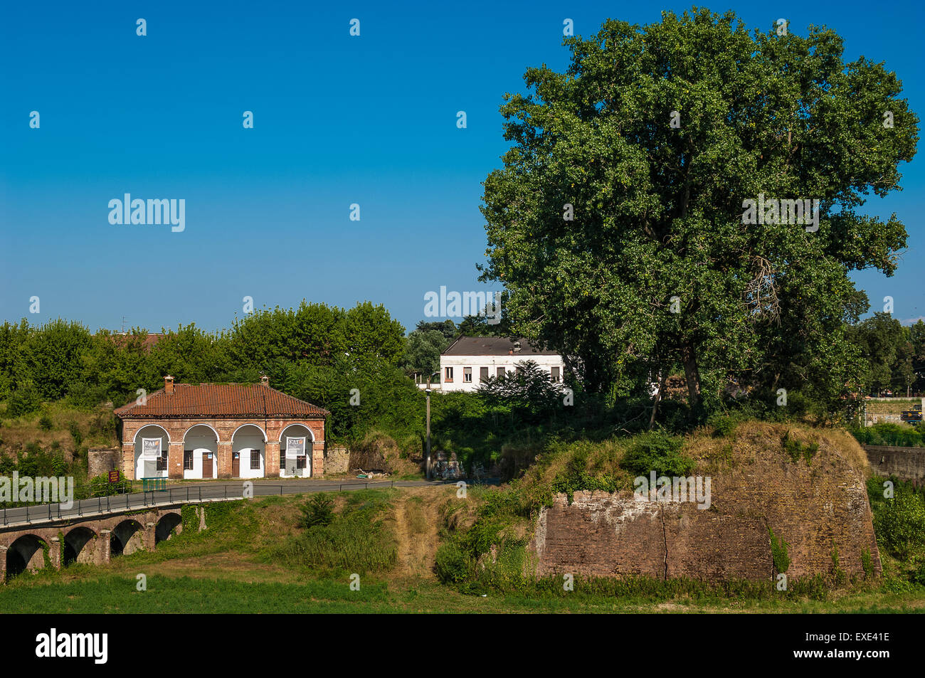 Italy Piedmont Monferrato Alessandria, World Heritage, the Citadel  -the bastions Stock Photo