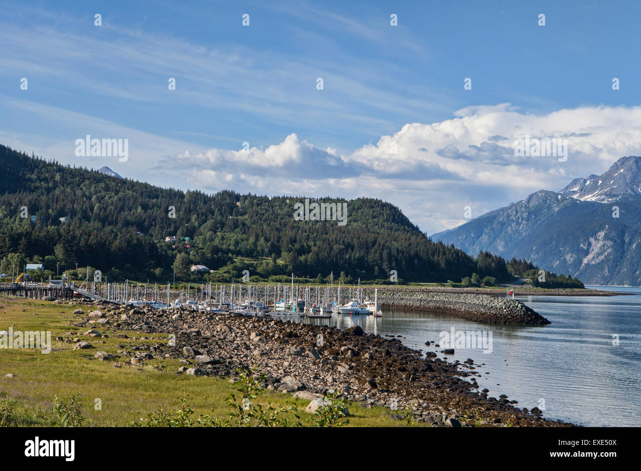 Haines Harbor in Southeast Alaska on a summer day. Stock Photo
