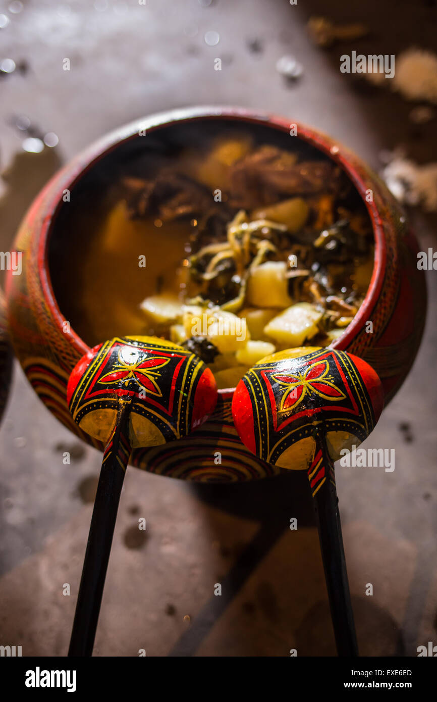 Cooking potatoes on the fire Stock Photo Alamy