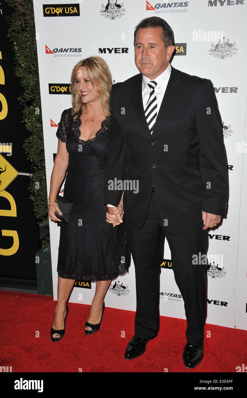 LOS ANGELES, CA - JANUARY 22, 2011: Anthony LaPaglia & wife Gia Carides at the 2011 G'Day USA Black Tie Gala at the Hollywood Palladium. Stock Photo