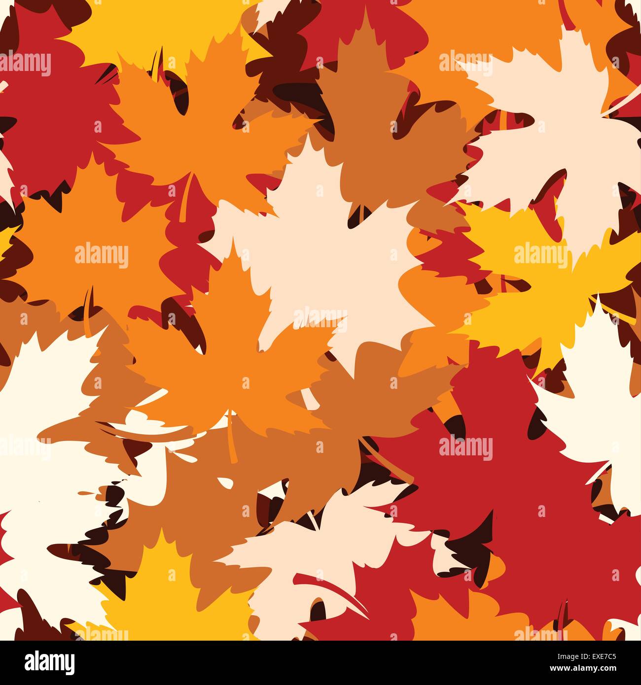 Seamless pattern with autumn maple leaves. Vector illustration Stock ...