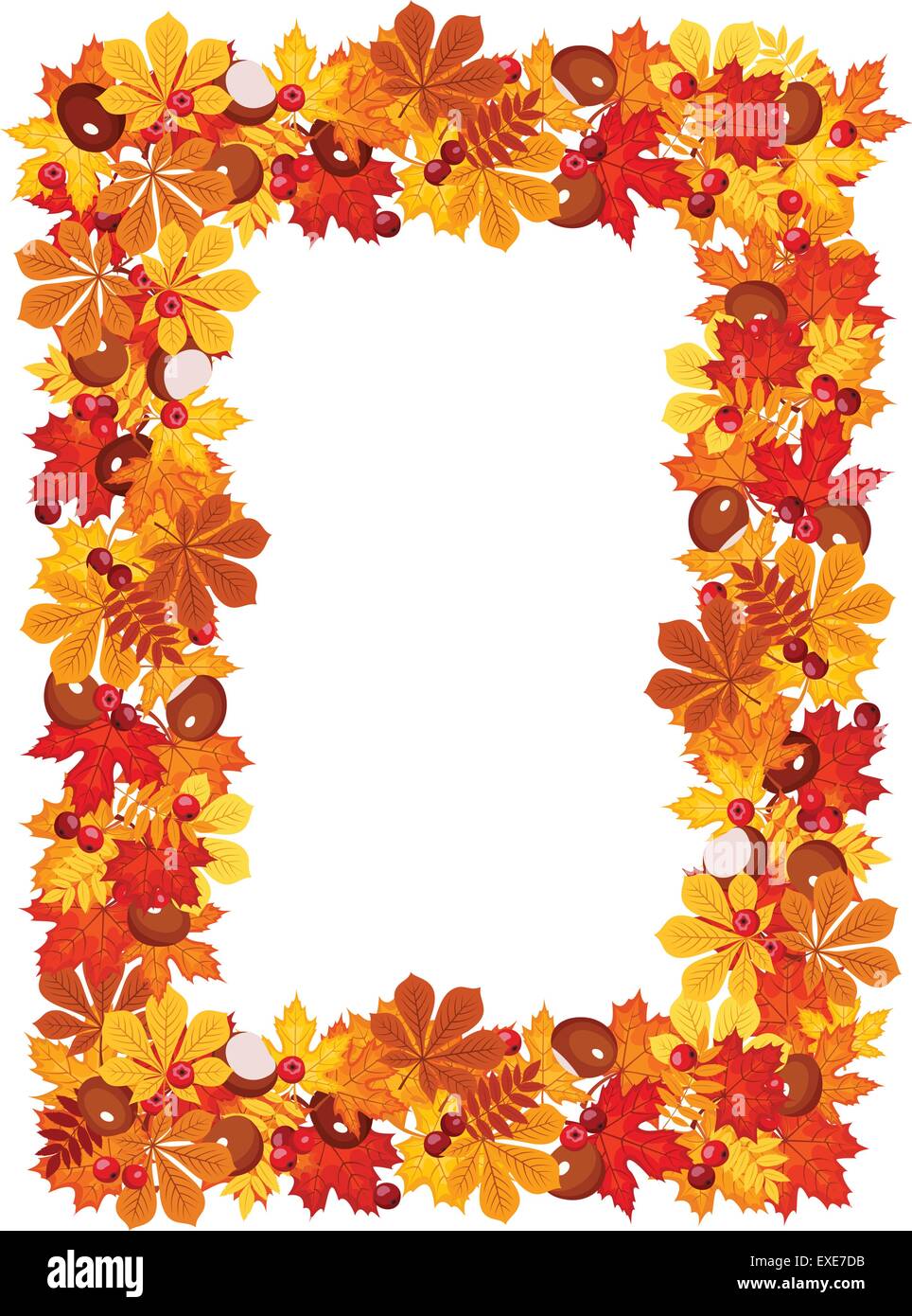 Autumn leaves frame. Vector illustration Stock Vector Image & Art - Alamy
