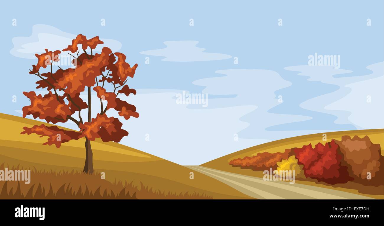 Fall Scenes Vector Autumn landscape. Vector illustration Stock Vector Image & Art - Alamy