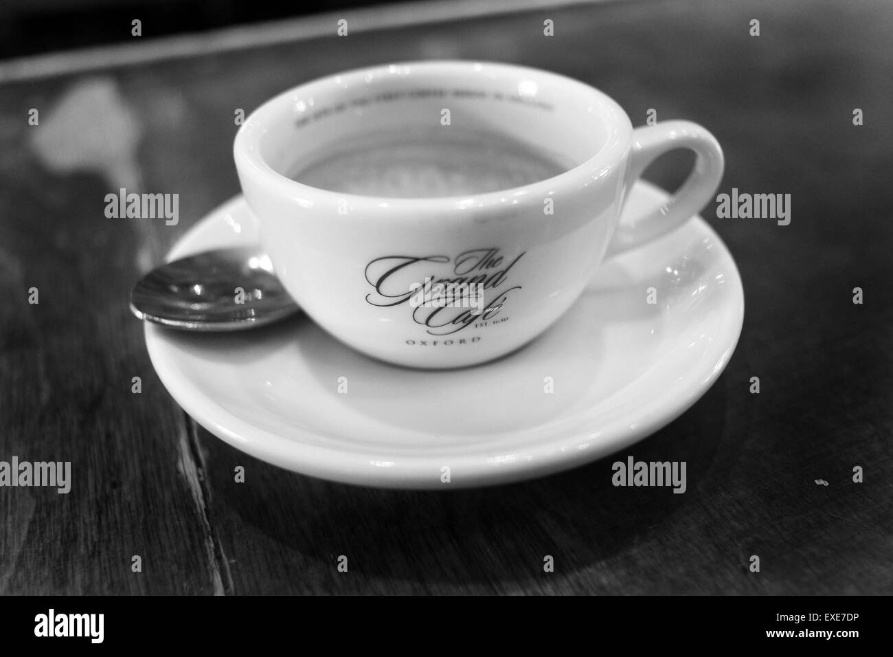 Espresso Coffee Cup from the Grand Café Oxford Stock Photo