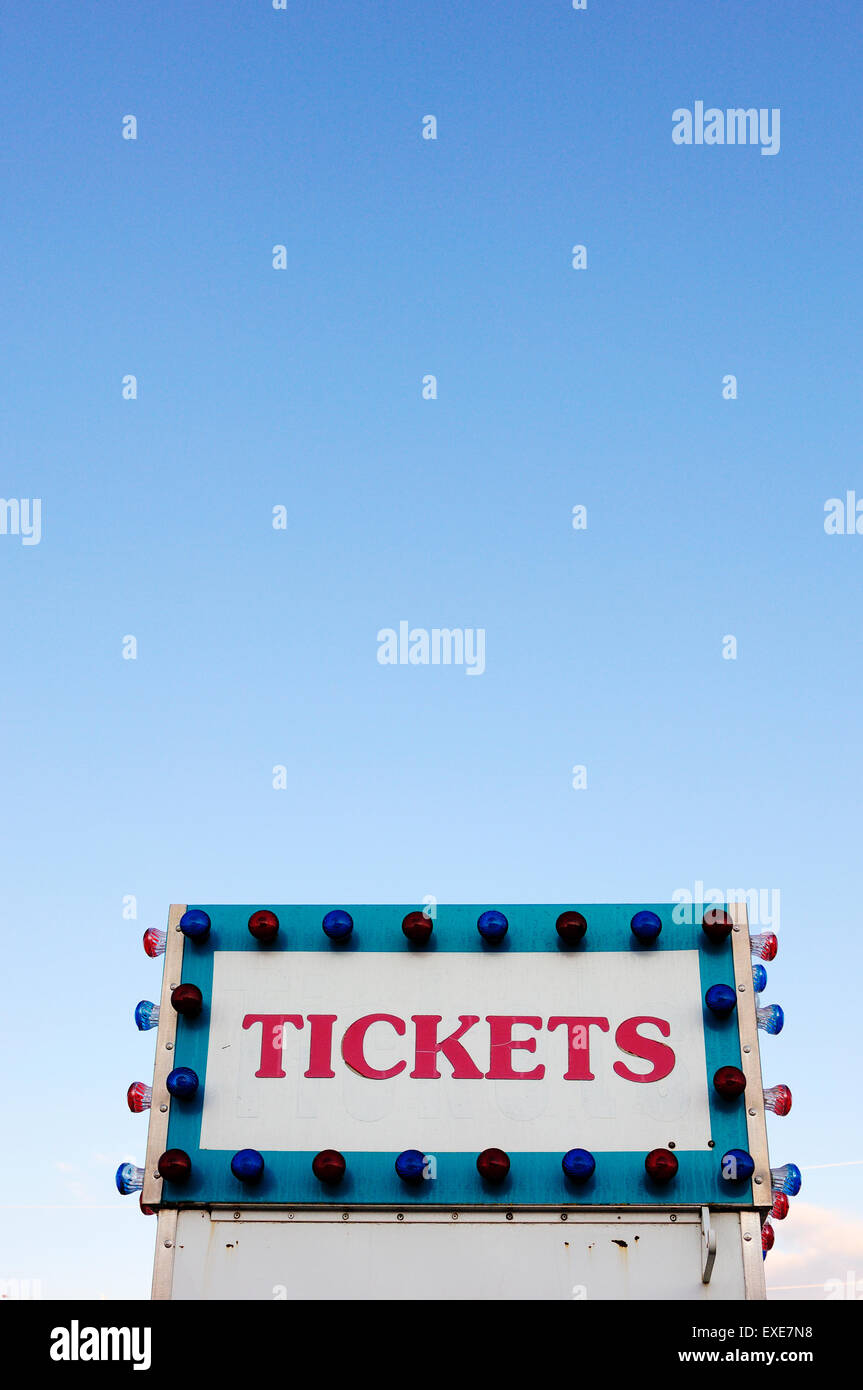 Ticket booth against blue sky Stock Photo