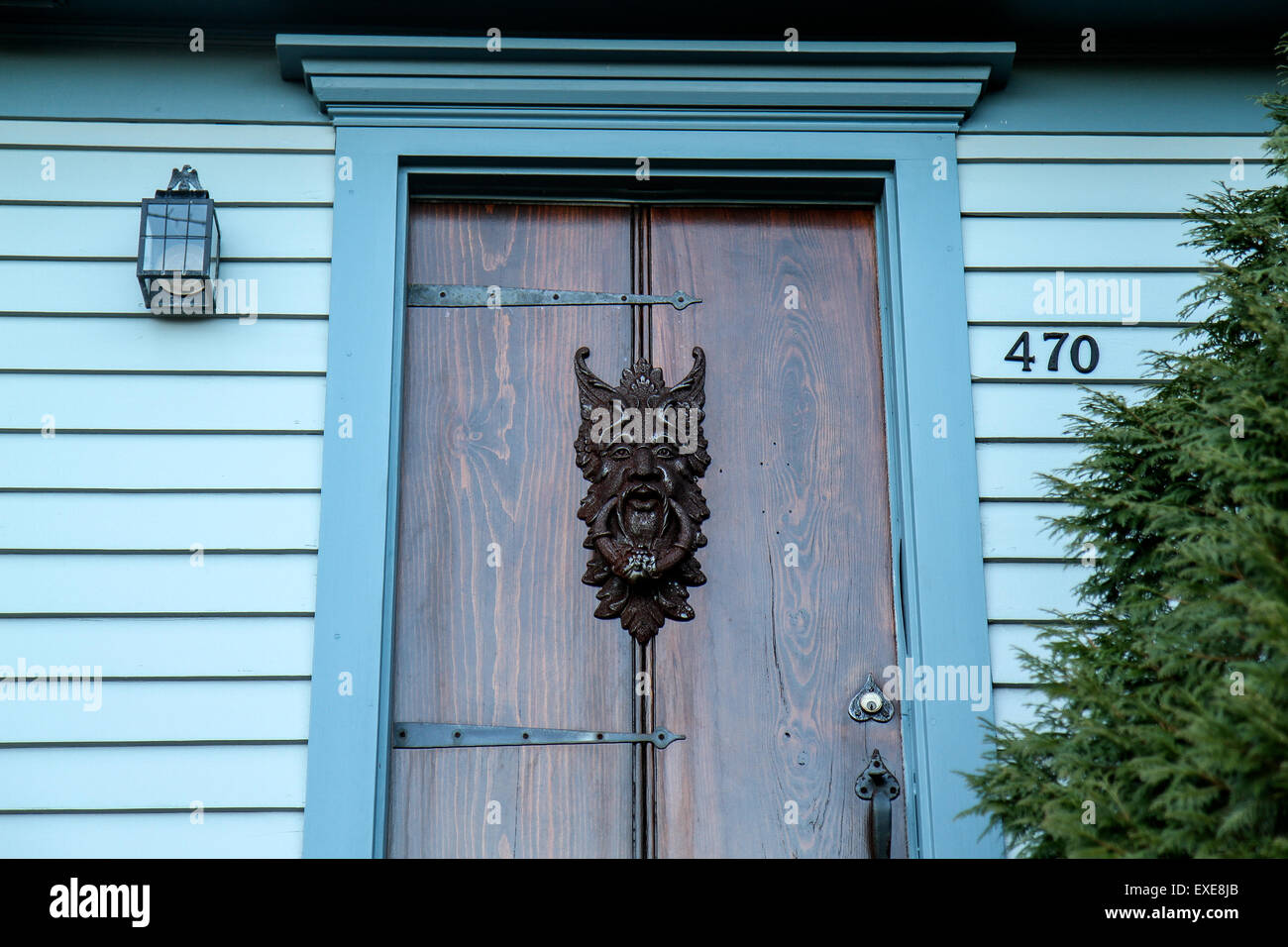 Door knocker on a building in Sandwich, Cape Cod, Massachusetts, USA