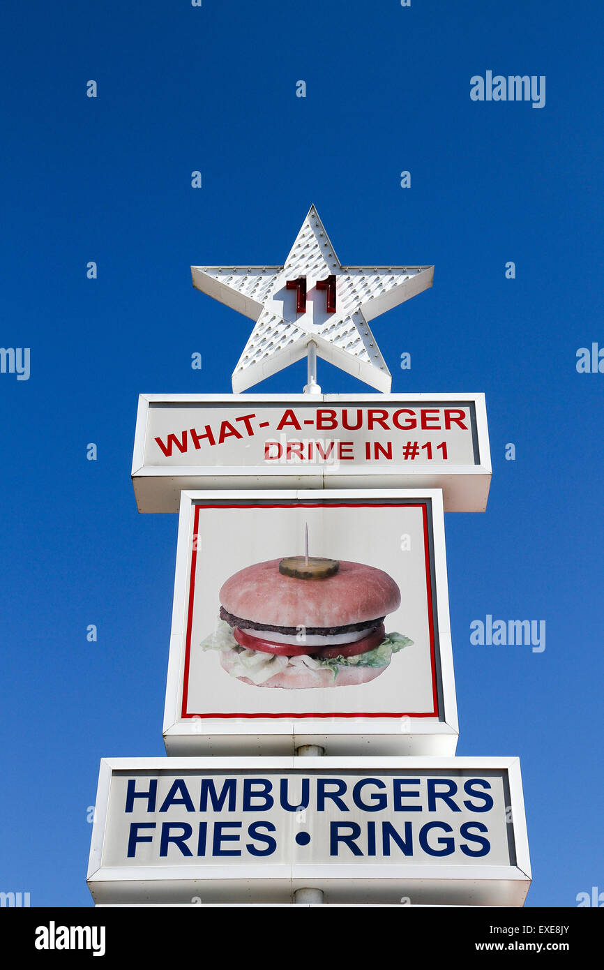 Sign for What-A-Burger Drive In #11, Mooresville, North Carolina, United States Stock Photo