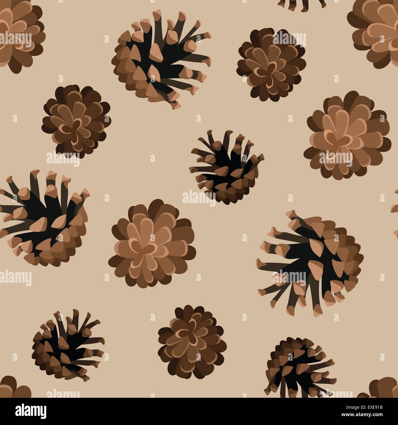 Seamless background with pine cones. Vector illustration Stock Vector ...