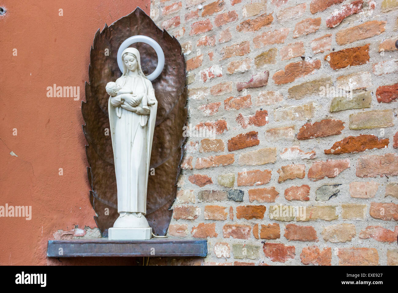 Votive monument to the Blessed Virgin Mary and Jesus Christ Stock Photo
