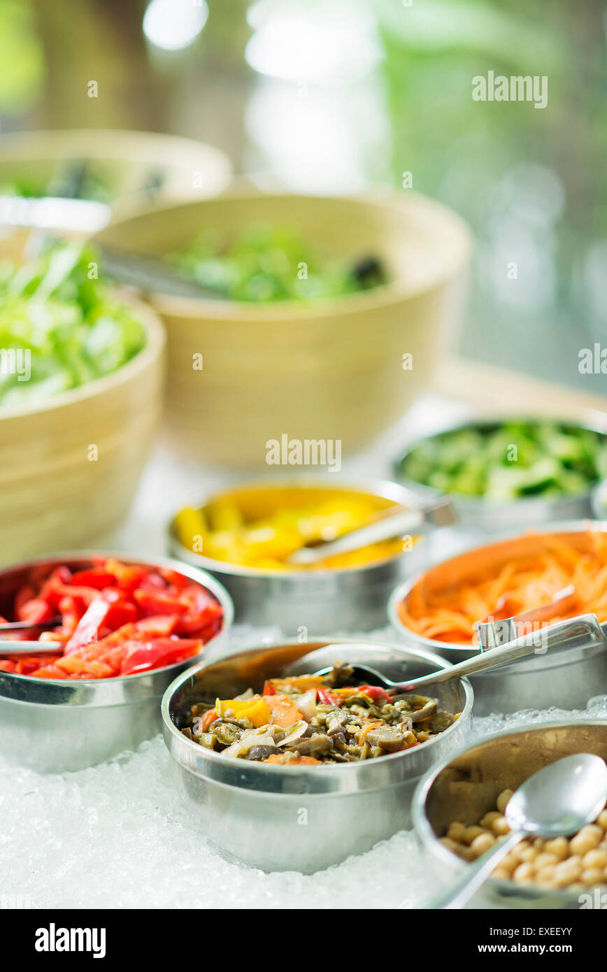 Salad bar fresh vegetables in hi-res stock photography and images - Alamy