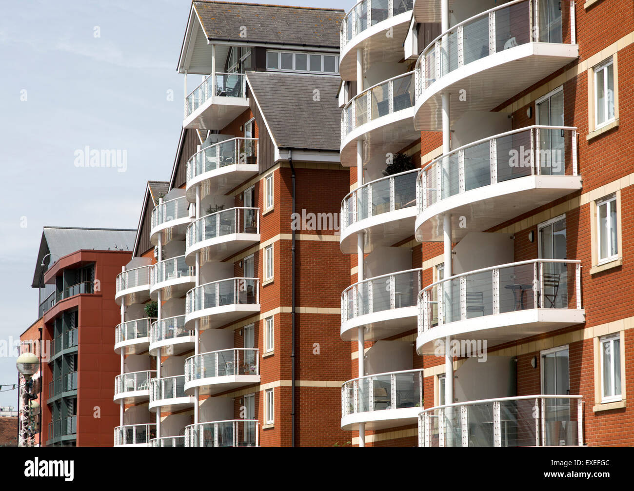 Modern luxury apartment housing in the Wet Dock area, Ipswich, Suffolk, England, UK Stock Photo