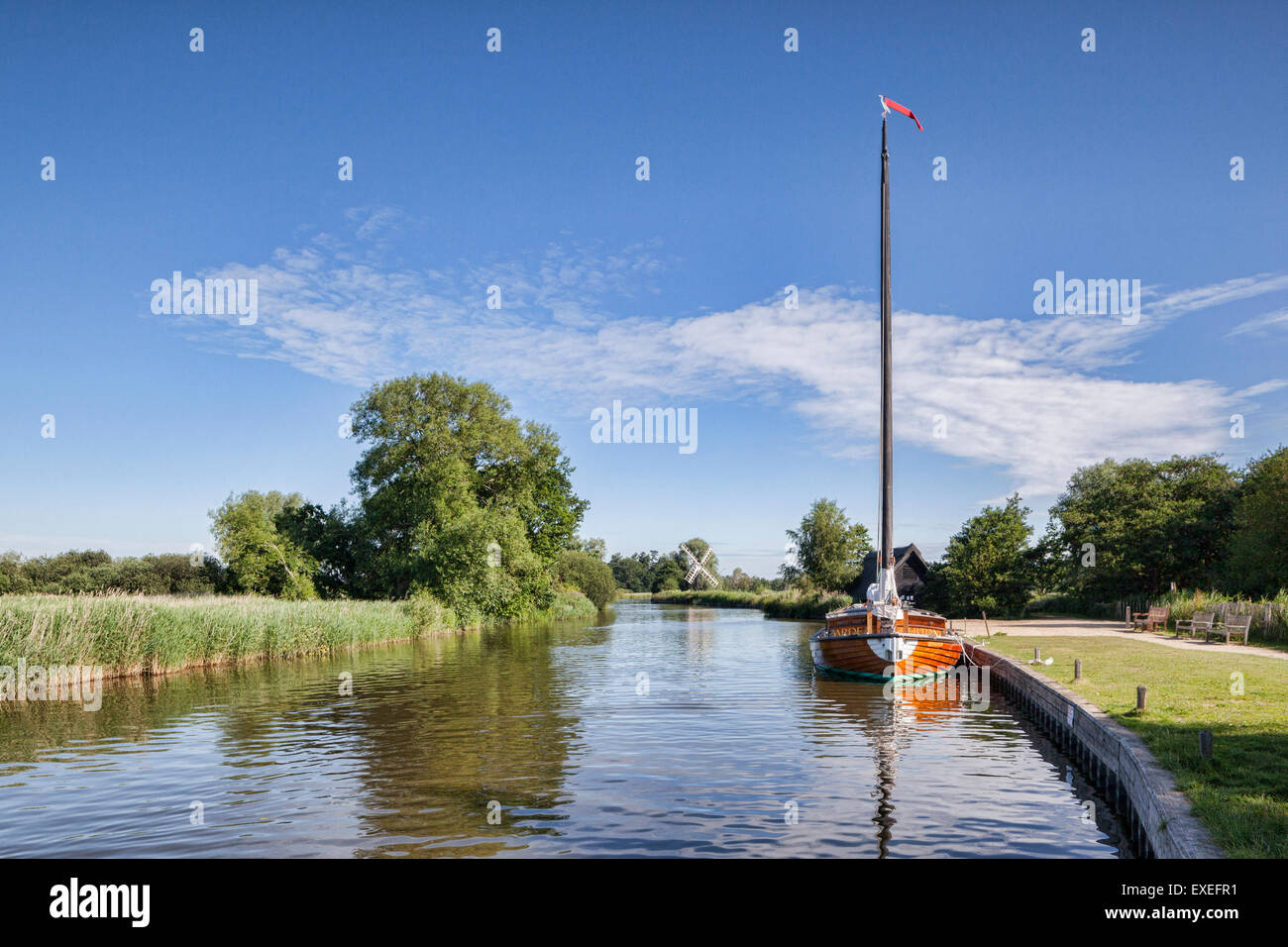 River Ant in the Norfolk Broads at How Hill, Norfolk, England. Stock Photo