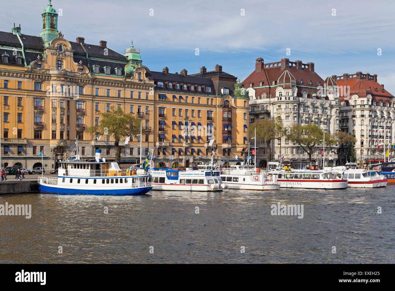 Boulevard Strandvägen, waterfront, Stockholm, Sweden Stock Photo