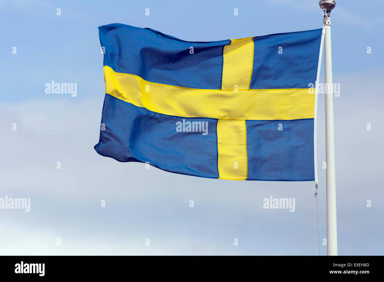 Swedish national flag, Stockholm, Sweden Stock Photo