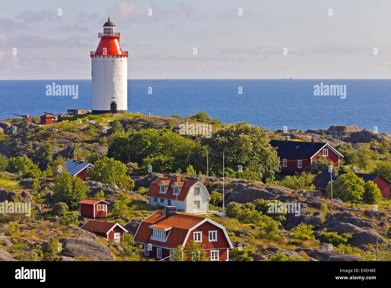 Lighthouse, Landsort, skerry island Öja, Nynashamn, Sweden Stock Photo