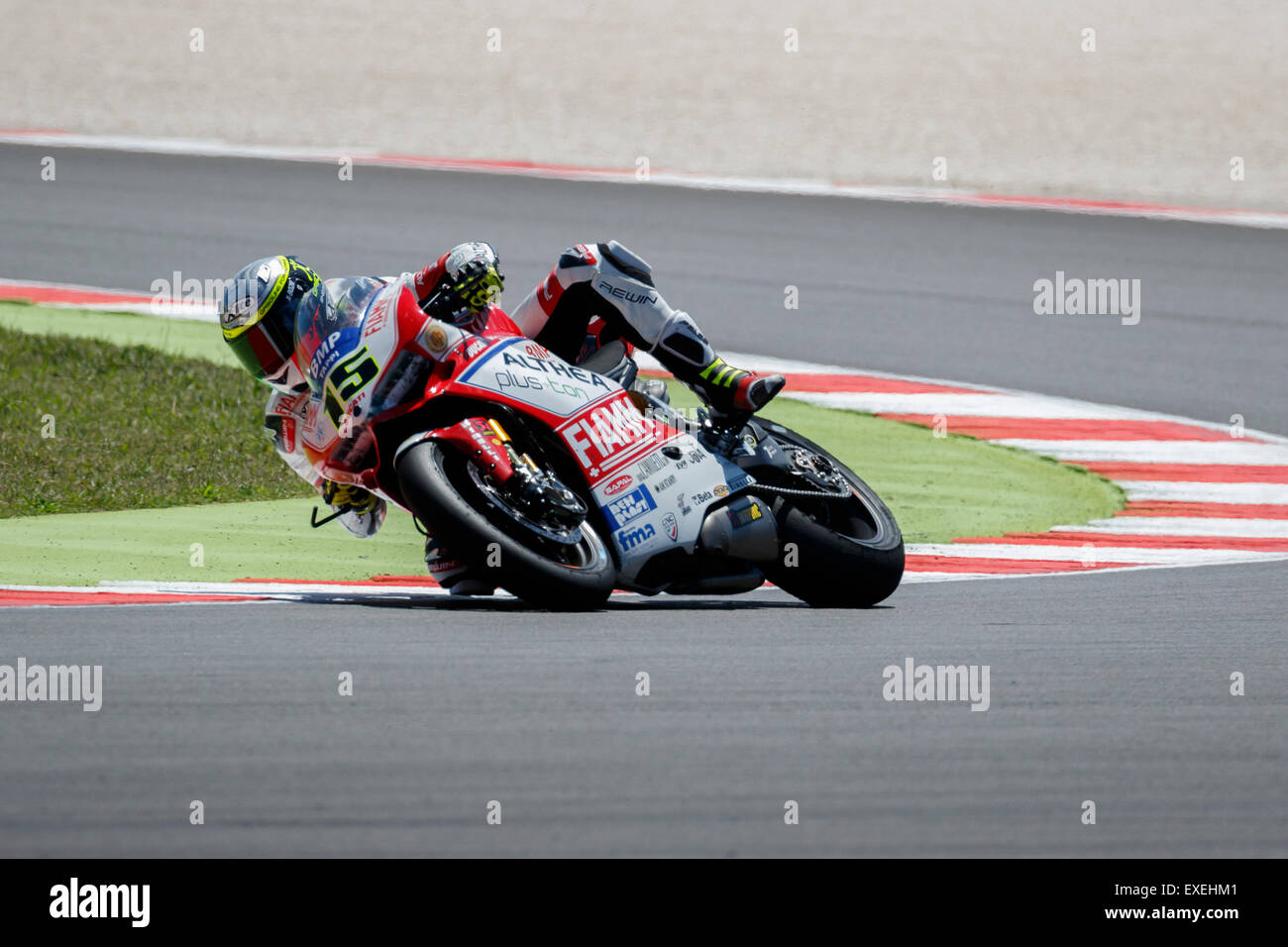 Misano Adriatico, Italy - June 21, 2015: Ducati Panigale R of Althea Racing Team, driven by BAIOCCO Matteo Stock Photo