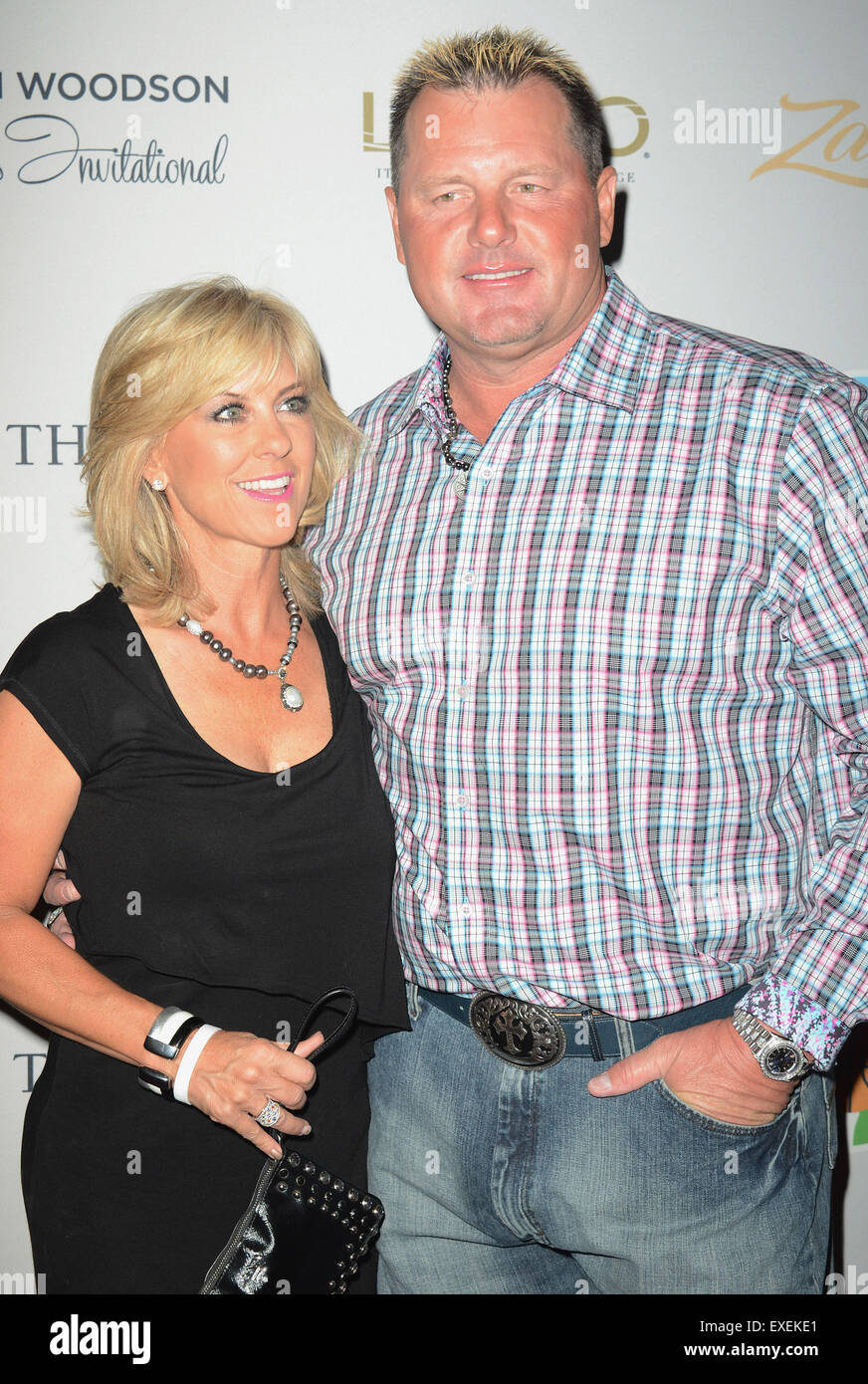 Las Vegas, Nevada, USA. 12th July, 2015. Roger Clemens and wife